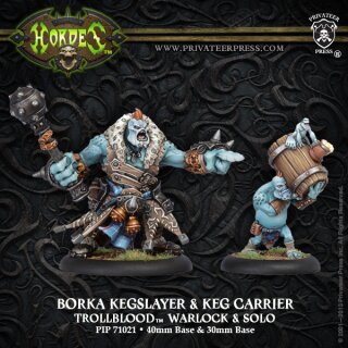 Trollblood Warlock - Borka Kegslayer and Pyg Blister