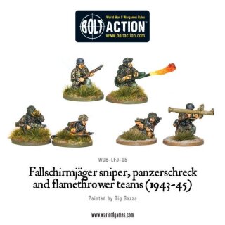 Fallschirmjager Panzerschrek, sniper and flamethrower teams