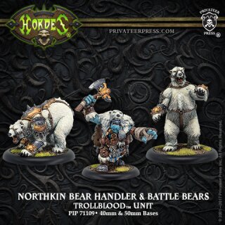 Northkin Bear Handler & Battle Bears – Trollblood Unit (resin/metal)