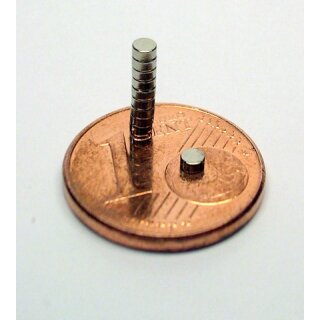 10 Neodym Magnets round 2x1 mm