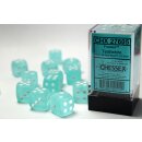 Chessex - Frosted - 12x D6 16mm - Teal/White