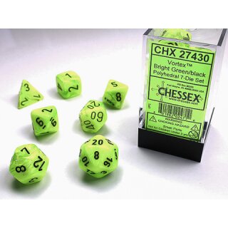 Chessex - Vortex - 7-Die Set - Bright Green/Black