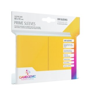 Gamegenic - Standard Size - Prime Sleeves Yellow (100 Sleeves)