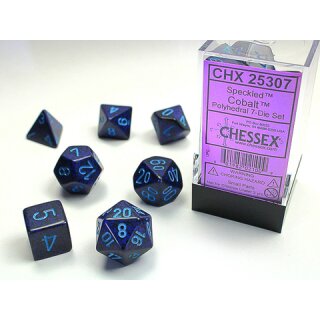 Chessex Speckled Polyhedral 7-Die Set - Cobalt