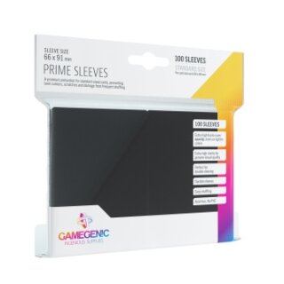 Gamegenic - Standard Size - Prime Sleeves Black (100 Sleeves)