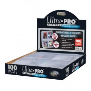 Ultra Pro - 4-Pocket Secure Platinum Page for Toploaders Display (100 Pages)