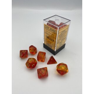 Chessex - Gemini® Polyhedral Translucent Red-Yellow/gold 7-Die Set