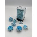 Chessex - Gemini - 7-Die Set - Pearl Turquoise-White/Blue