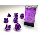 Chessex - Translucent Polyhedral Purple/white 7-Die Set