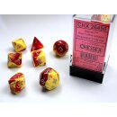 Chessex - Gemini - Polyhedral 7-Die Set - Red-Yellow/Silver