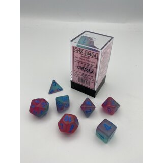 Chessex - Gemini - Polyhedral 7-Die Set - Gel Green-Pink/Blue