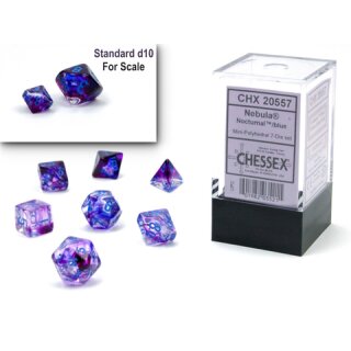 Chessex - Nebula - Mini 7-Die Set - Nocturnal/Blue