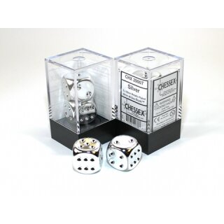 Chessex - 16 mm D6 Pair (2) - Silver Plated