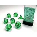 Chessex - Translucent Polyhedral Green/white 7-Die Set