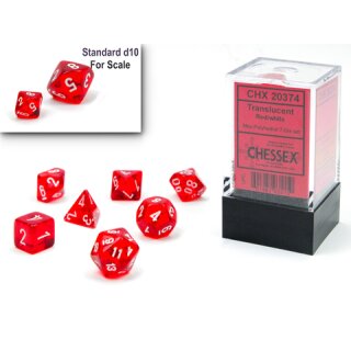 Chessex - Translucent - Mini Polyhedral 7-Die Set - Red/White