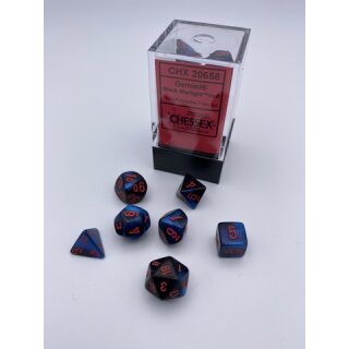 Chessex - Gemini - Mini 7-Die Set - Black-Starlight/Red
