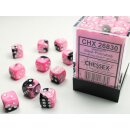 Chessex - Gemini -36x D6 12mm - Black-Pink/White