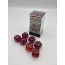 Chessex - Gemini - 12x D6 16mm - Translucent Red-Violet/Gold