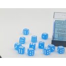 Chessex - Frosted - 36x D6 12mm - Caribbean Blue/White