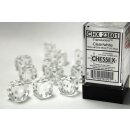 Chessex - Translucent - 12x D6 16mm - Clear/White