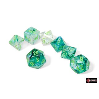 Chessex - Borealis - 7-Die Set - Kelp/Light Green