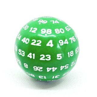 Dice 4 Friends - D100 - Green/White