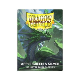 Dragon Shield - Standard - Matte Dual Sleeves - Apple Green & Silver