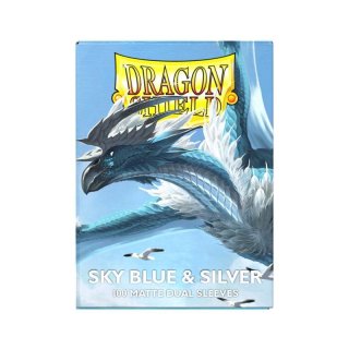 Dragon Shield - Standard - Matte Dual Sleeves - Sky Blue & Silver